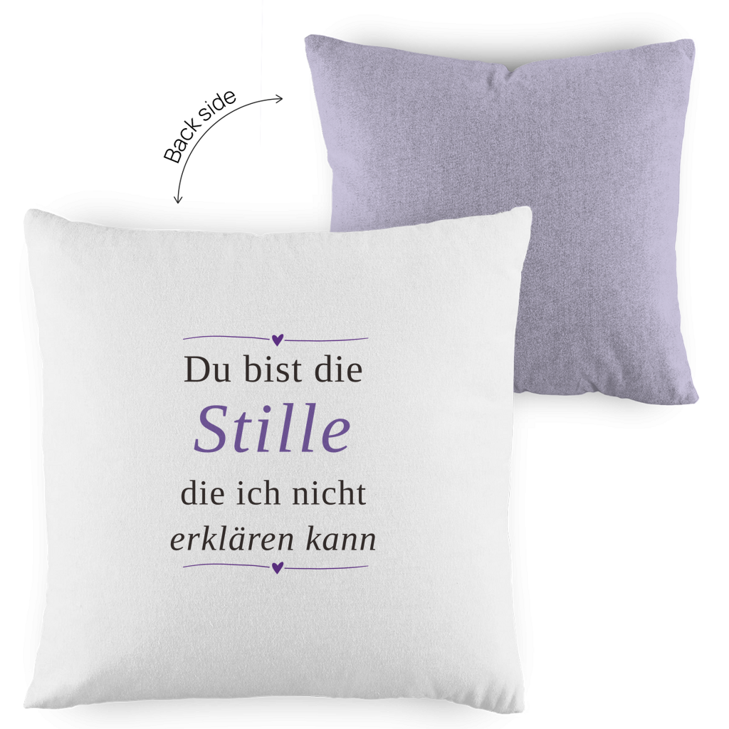 Kopfkissen zweifarbig – „Du bist die Stille, die ich nicht erklären kann" | Wortmelodie Moments – Bild 3