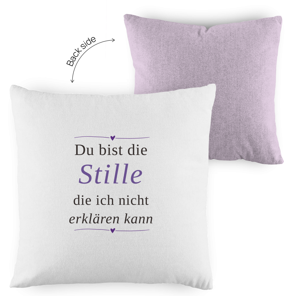Kopfkissen zweifarbig – „Du bist die Stille, die ich nicht erklären kann" | Wortmelodie Moments – Bild 4