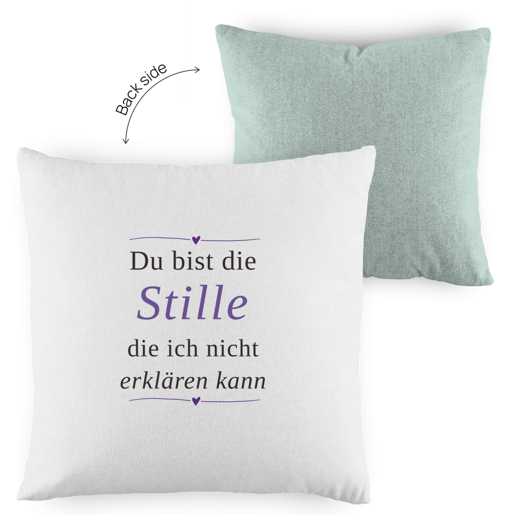 Kopfkissen zweifarbig – „Du bist die Stille, die ich nicht erklären kann" | Wortmelodie Moments – Bild 5