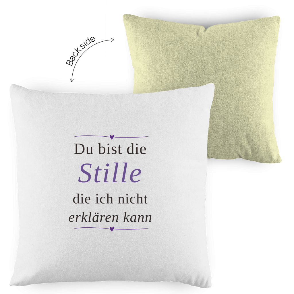 Kopfkissen zweifarbig – „Du bist die Stille, die ich nicht erklären kann" | Wortmelodie Moments – Bild 6