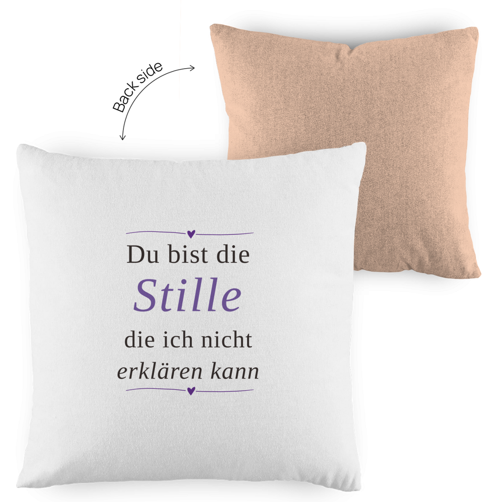 Kopfkissen zweifarbig – „Du bist die Stille, die ich nicht erklären kann" | Wortmelodie Moments – Bild 7