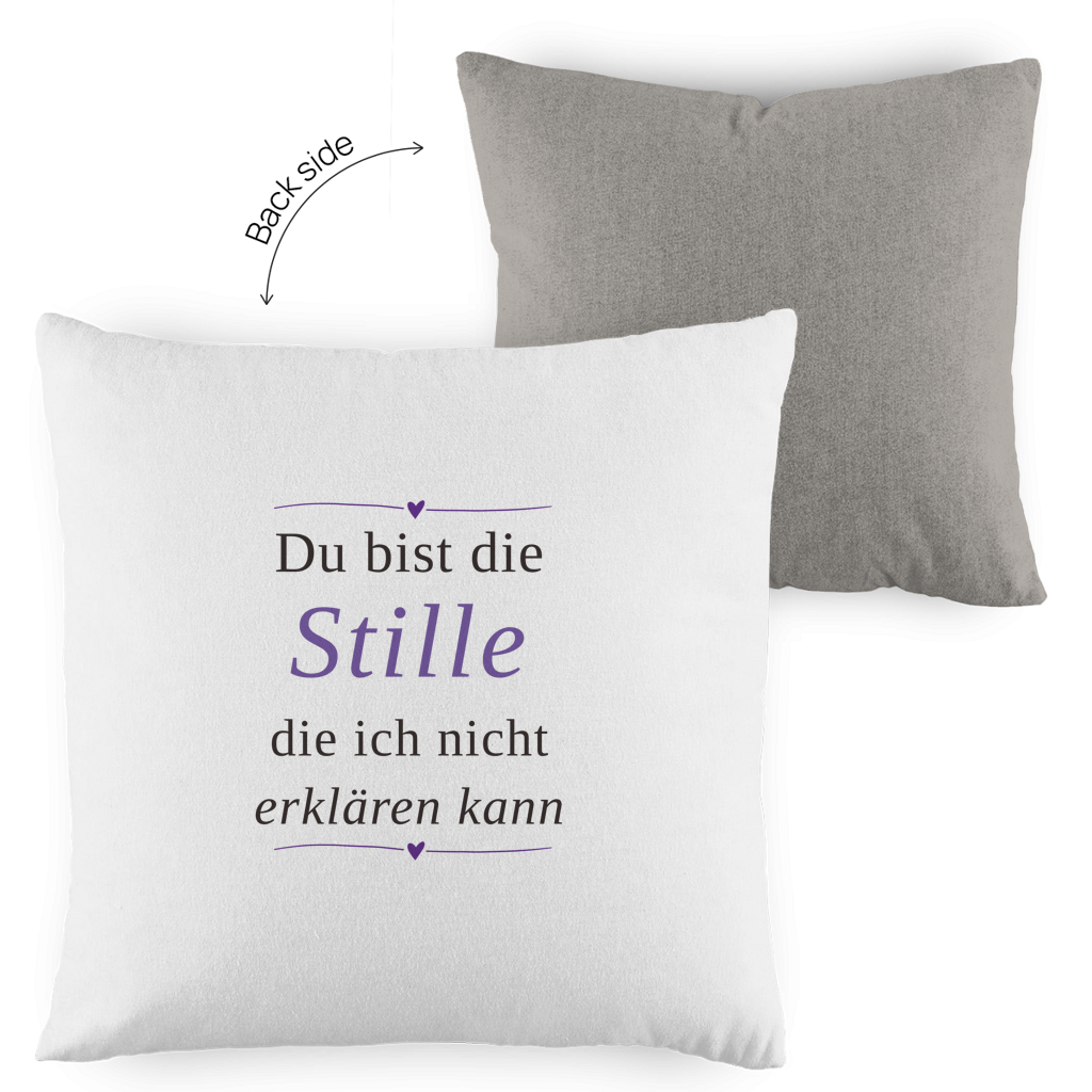 Kopfkissen zweifarbig – „Du bist die Stille, die ich nicht erklären kann" | Wortmelodie Moments – Bild 9