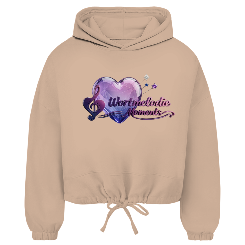 Damen Cropped Oversize Hoodie Wortmelodie mit Herz - Wortmelodie Moments