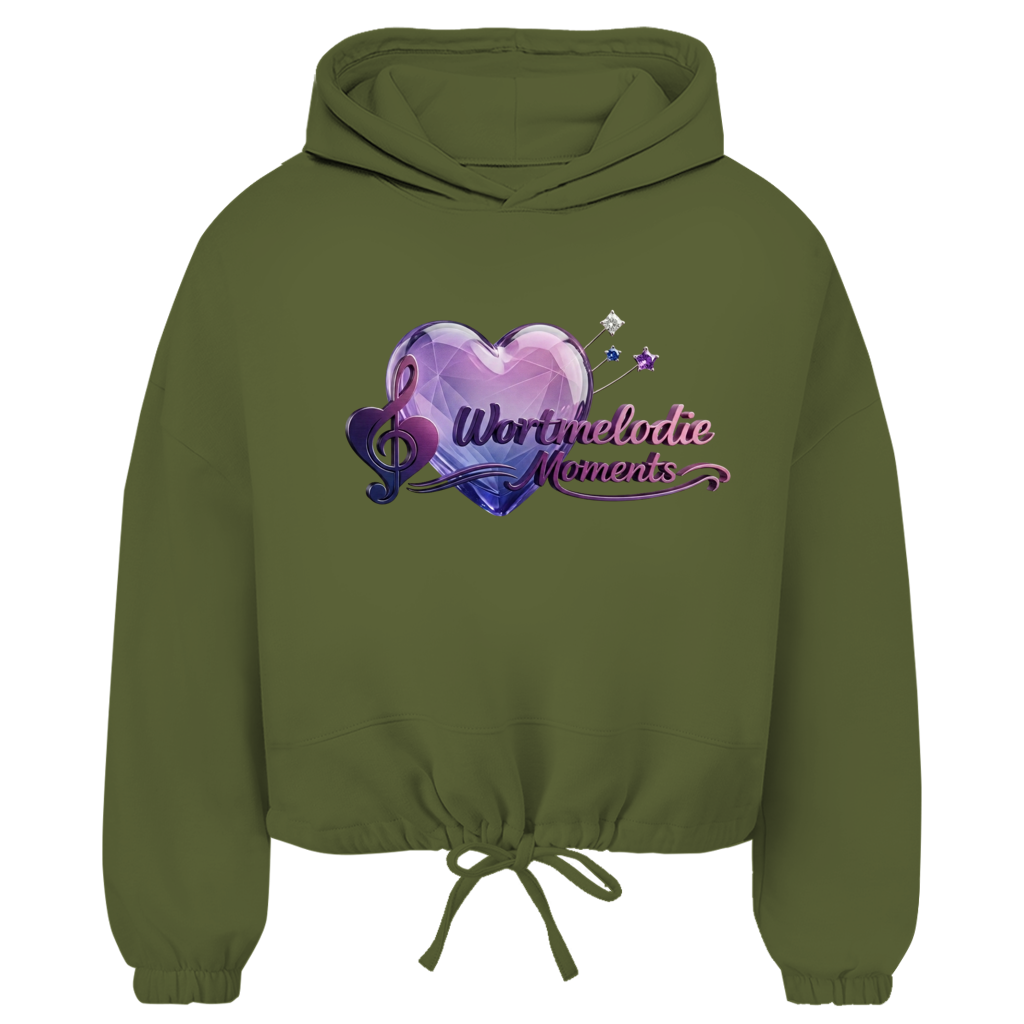 Damen Cropped Oversize Hoodie Wortmelodie mit Herz - Wortmelodie Moments