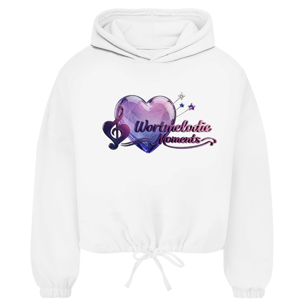 Damen Cropped Oversize Hoodie Wortmelodie mit Herz - Wortmelodie Moments