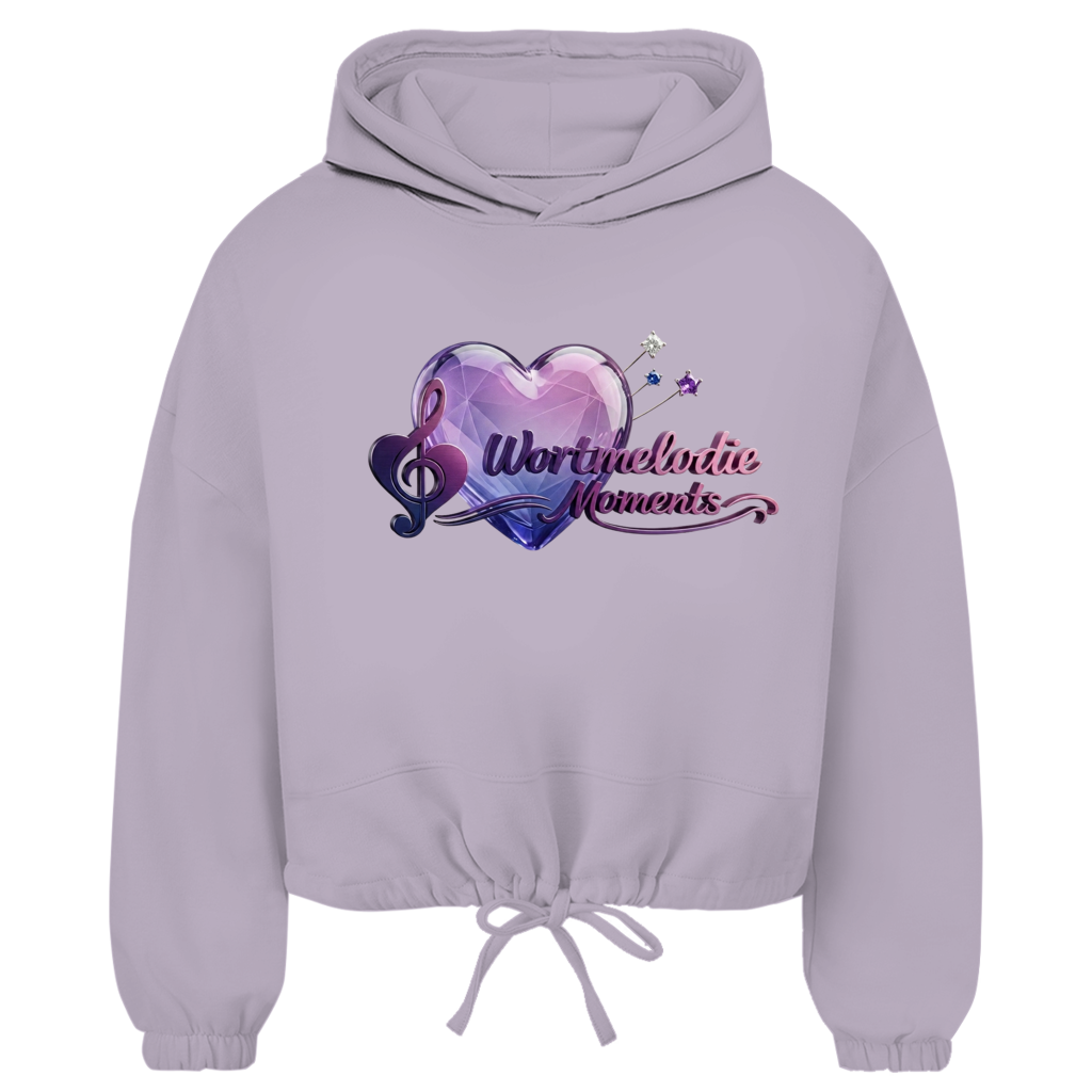 Damen Cropped Oversize Hoodie Wortmelodie mit Herz - Wortmelodie Moments