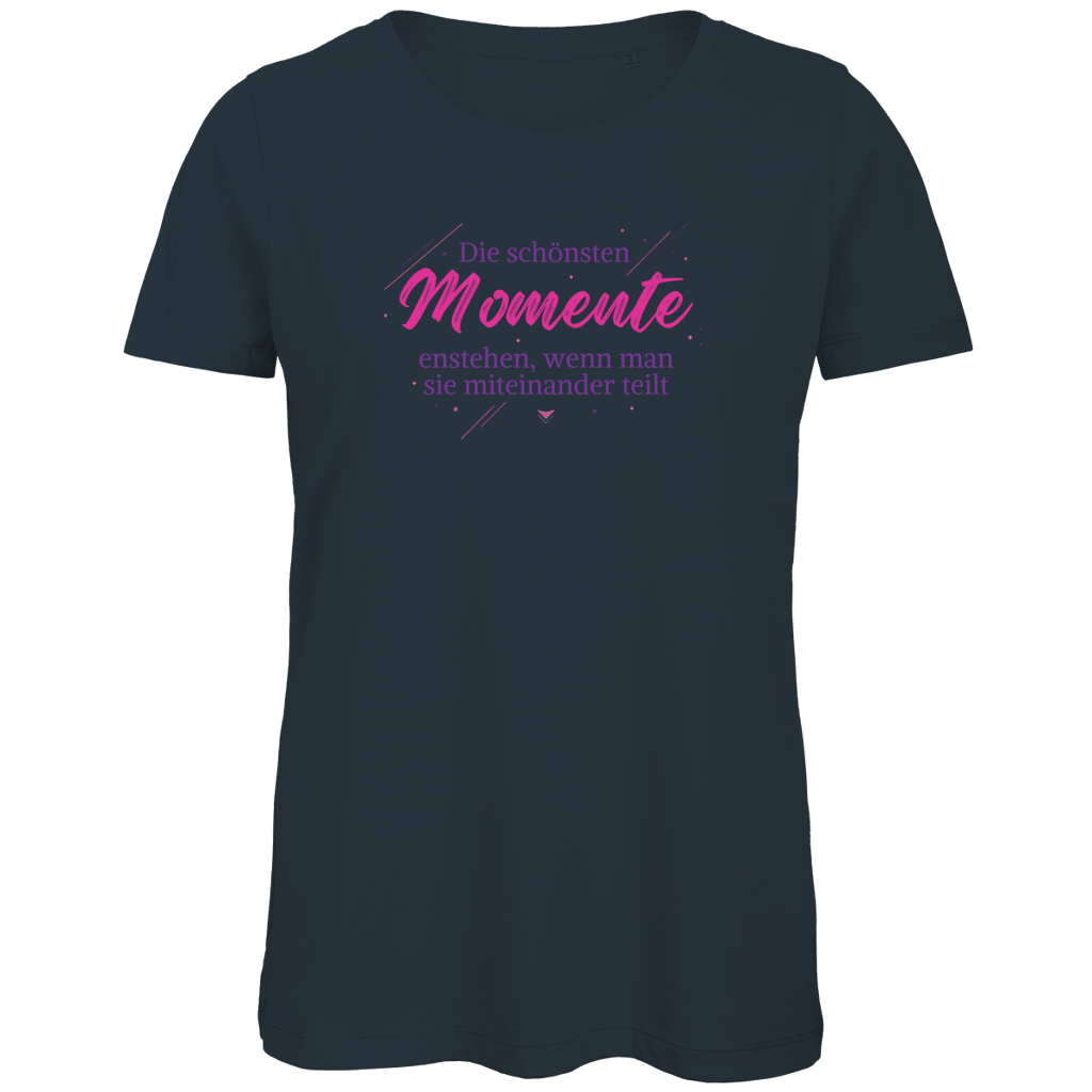 Damen Premium T-Shirt Spruch "Die schönsten Momente...." - Wortmelodie Moments