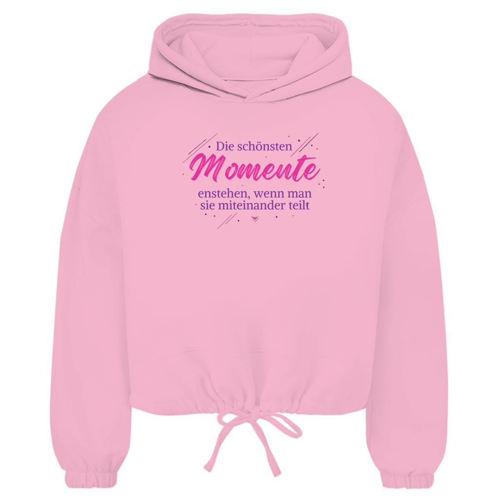 Damen Cropped Oversize Hoodie Die schönsten Momente enstehen, ... - Wortmelodie Moments
