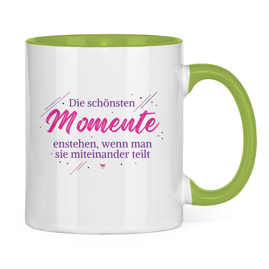 Tasse zweifarbig Die schönsten Momente enstehen, ... - Wortmelodie Moments