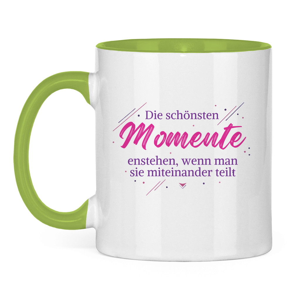 Tasse zweifarbig Die schönsten Momente enstehen, ...