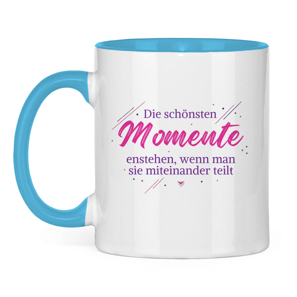 Tasse zweifarbig Die schönsten Momente enstehen, ...