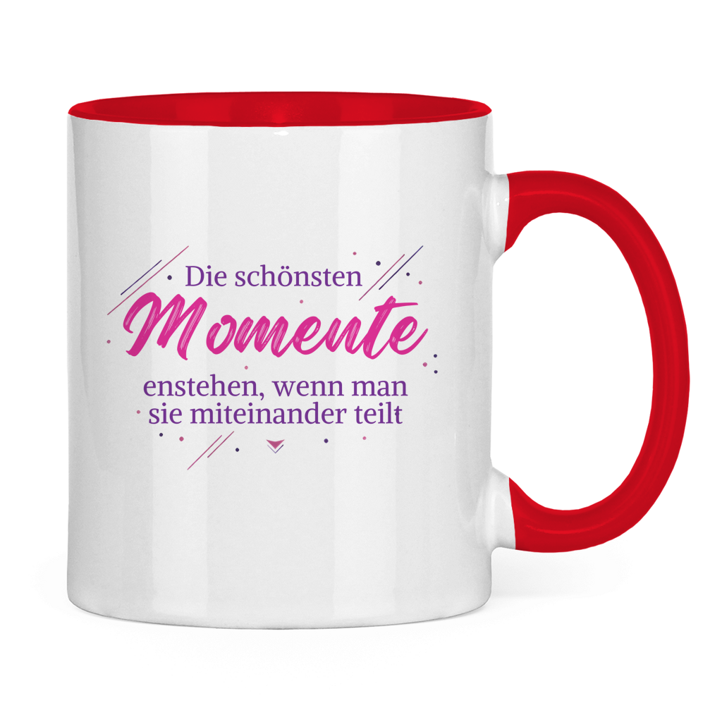 Tasse zweifarbig Die schönsten Momente enstehen, ... - Wortmelodie Moments