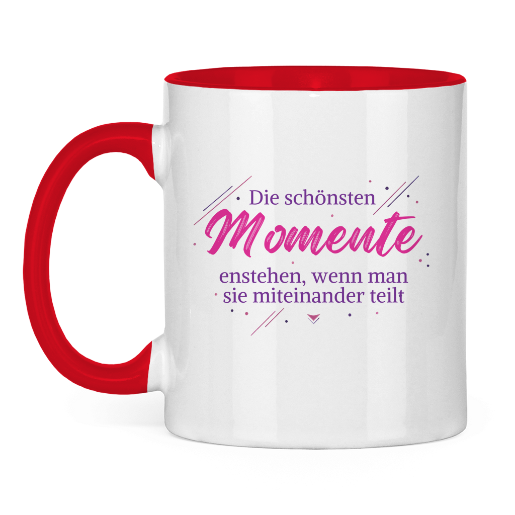 Tasse zweifarbig Die schönsten Momente enstehen, ... - Wortmelodie Moments