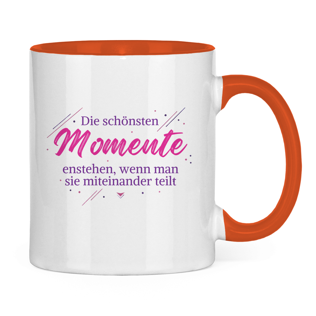 Tasse zweifarbig Die schönsten Momente enstehen, ... - Wortmelodie Moments
