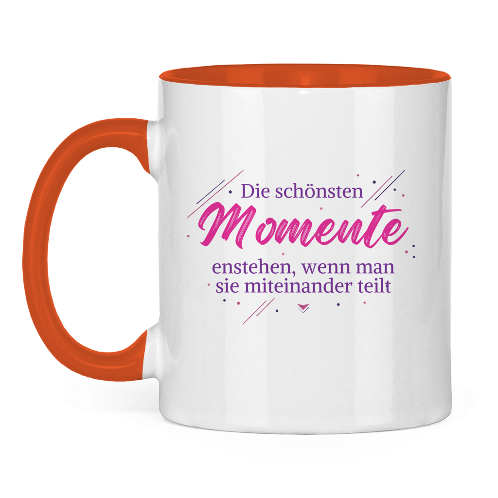 Tasse zweifarbig Die schönsten Momente enstehen, ... - Wortmelodie Moments