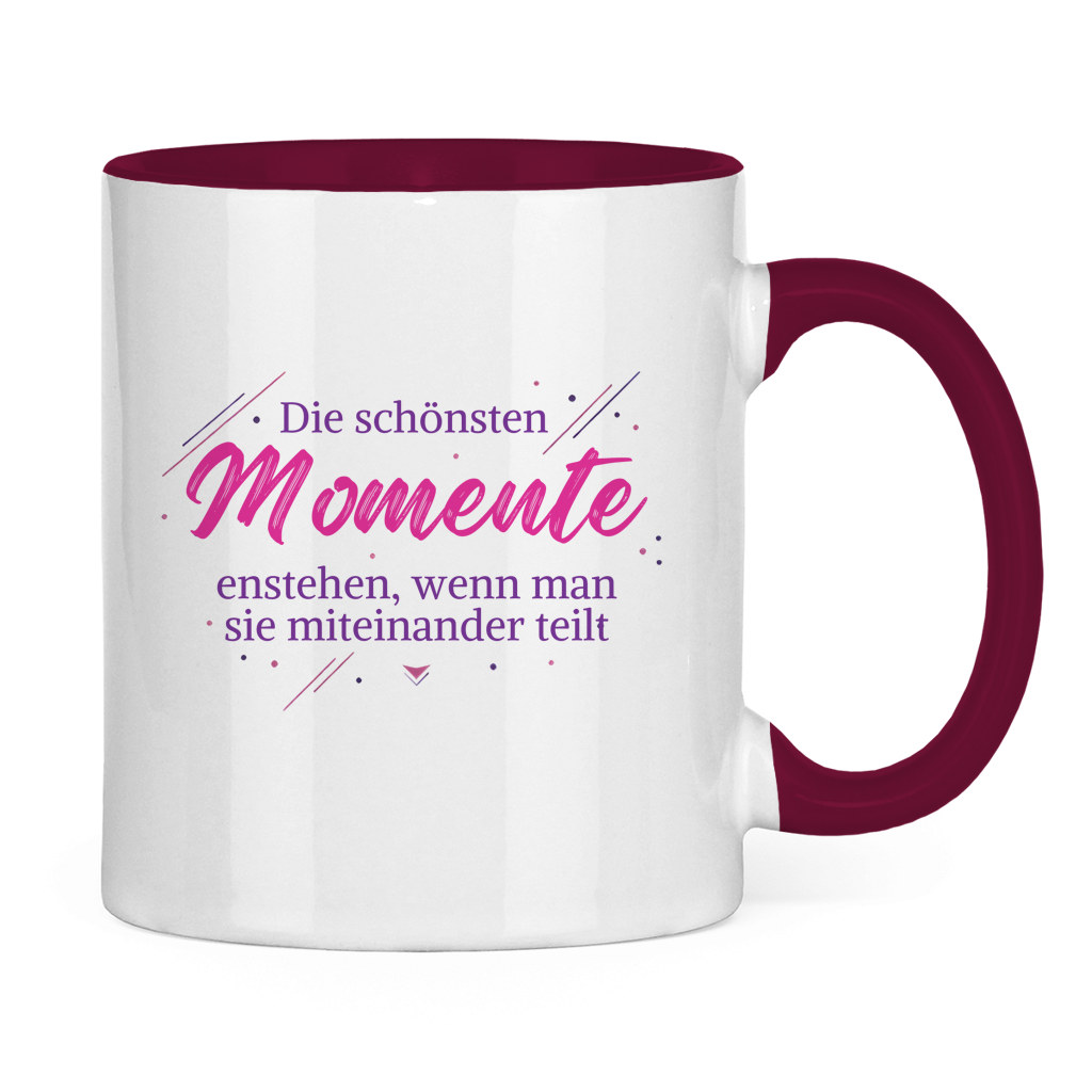 Tasse zweifarbig Die schönsten Momente enstehen, ... - Wortmelodie Moments
