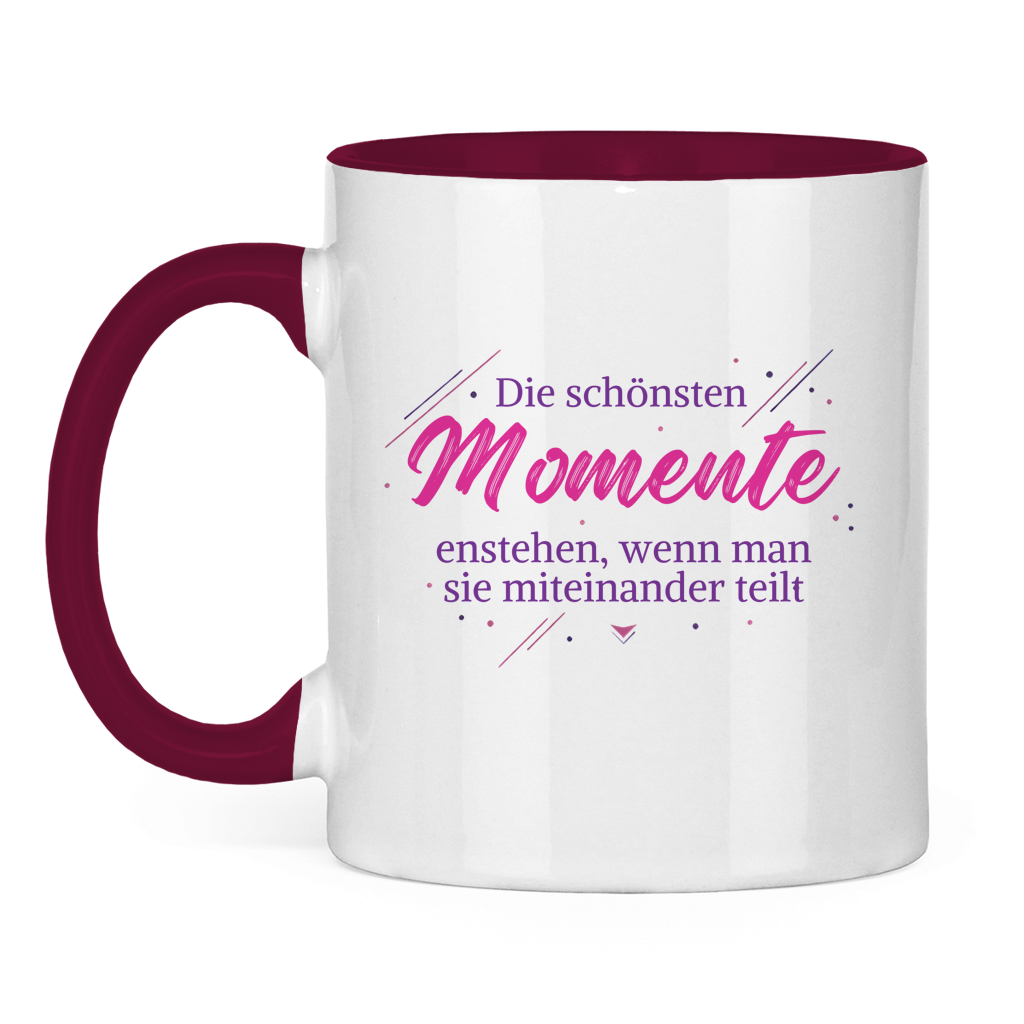 Tasse zweifarbig Die schönsten Momente enstehen, ... - Wortmelodie Moments