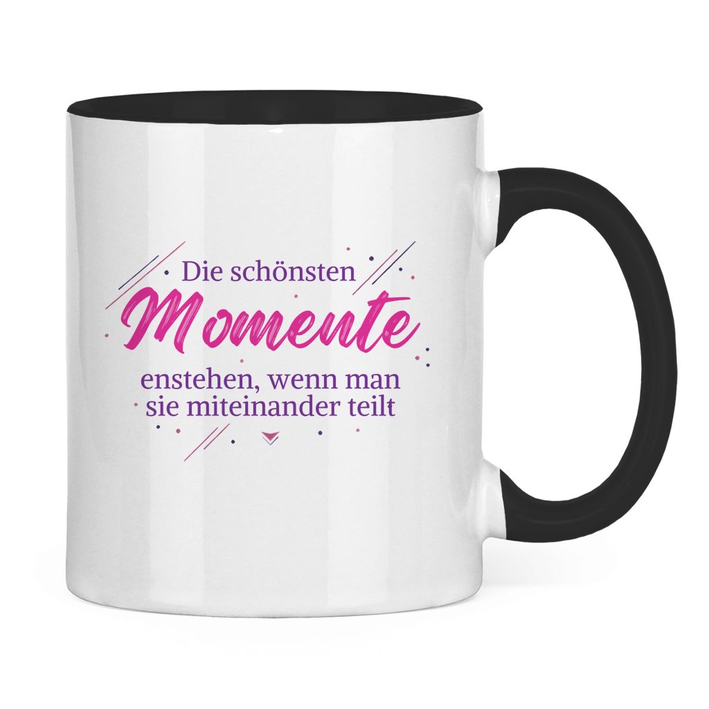 Tasse zweifarbig Die schönsten Momente enstehen, ... - Wortmelodie Moments