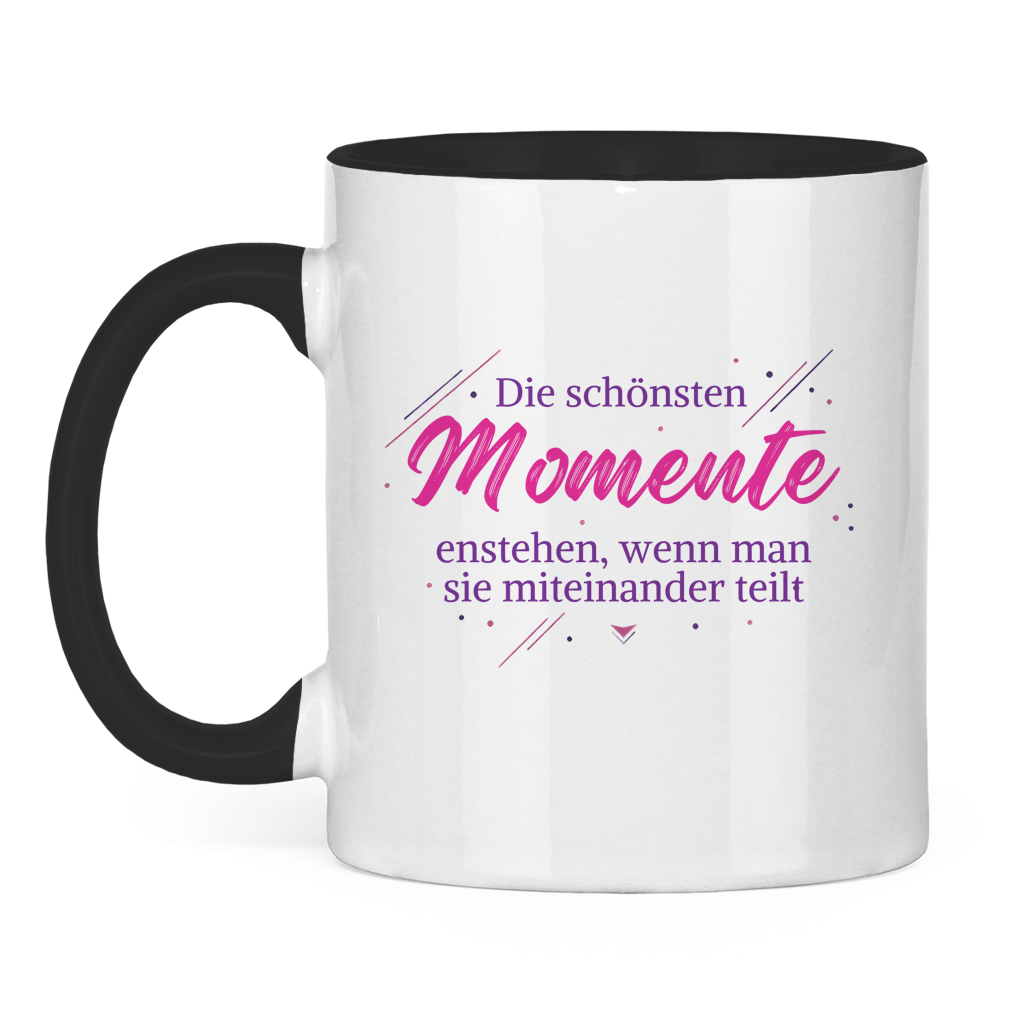 Tasse zweifarbig Die schönsten Momente enstehen, ... - Wortmelodie Moments