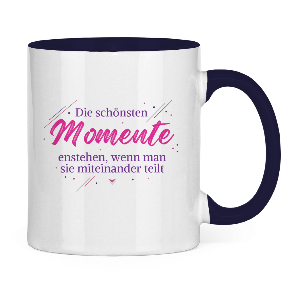 Tasse zweifarbig Die schönsten Momente enstehen, ... - Wortmelodie Moments