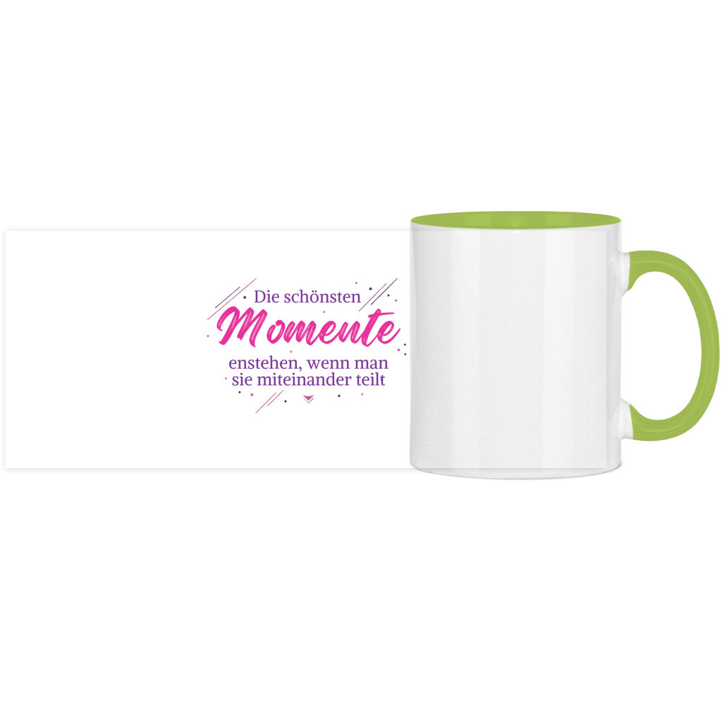 Panorama Tasse zweifarbig Die schönsten Momente enstehen, ...