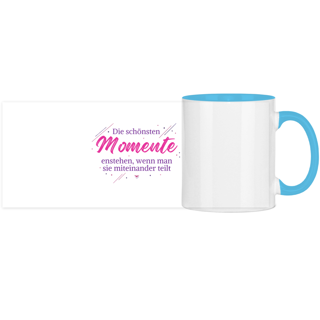 Panorama Tasse zweifarbig Die schönsten Momente enstehen, ...