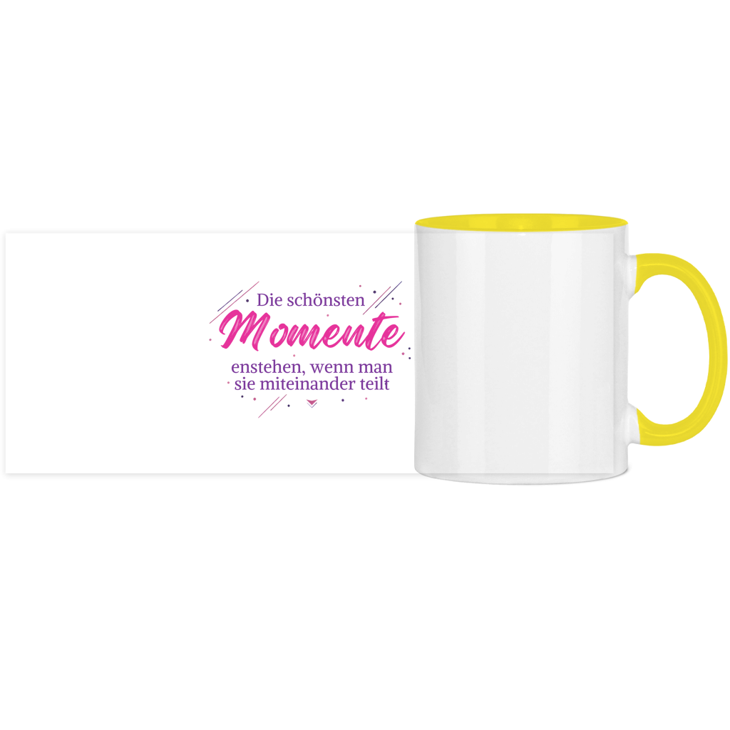Panorama Tasse zweifarbig Die schönsten Momente enstehen, ...
