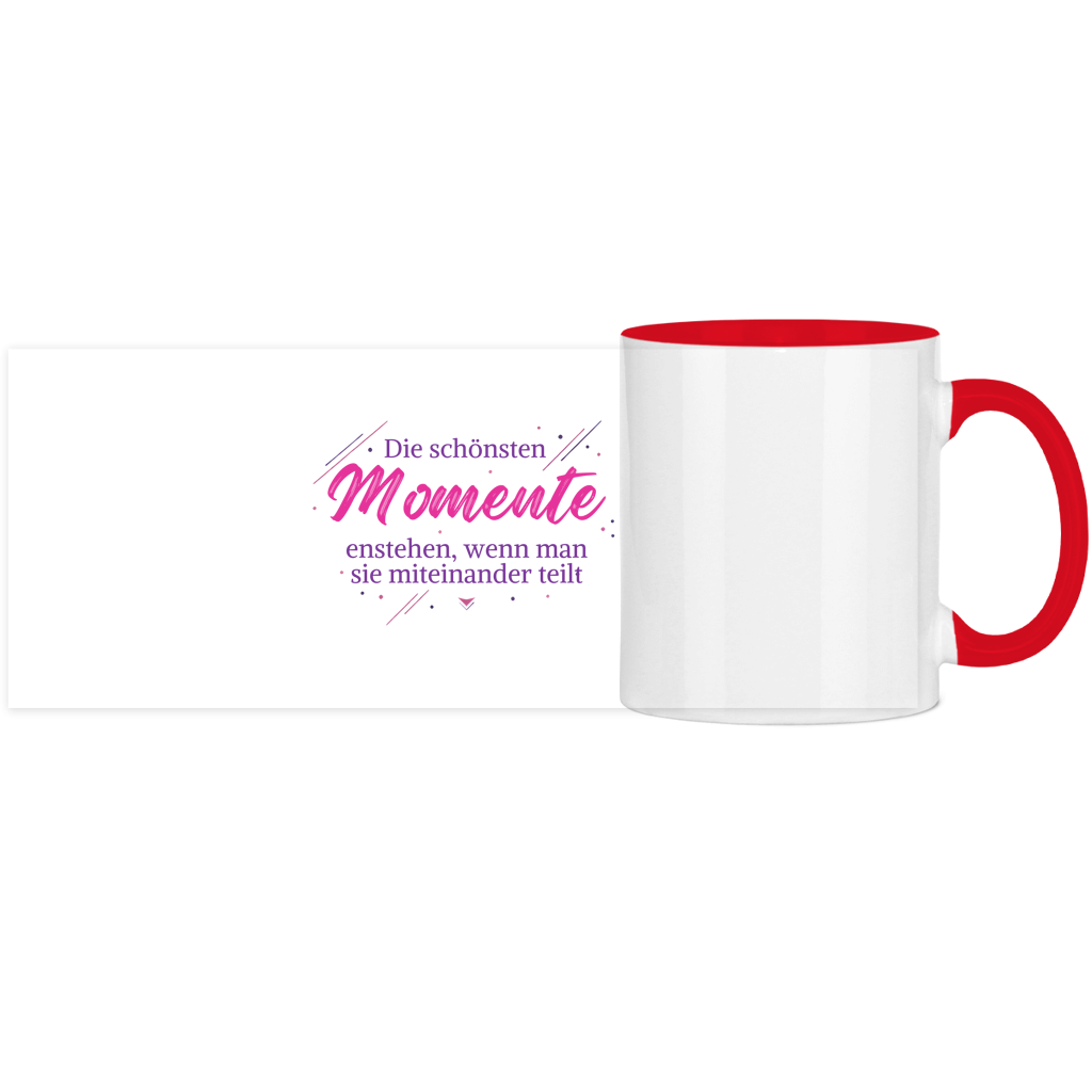 Panorama Tasse zweifarbig Die schönsten Momente enstehen, ...