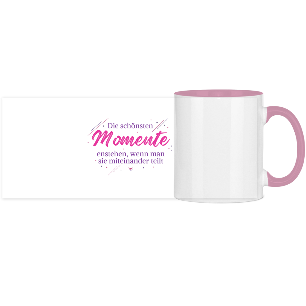 Panorama Tasse zweifarbig Die schönsten Momente enstehen, ... - Wortmelodie Moments