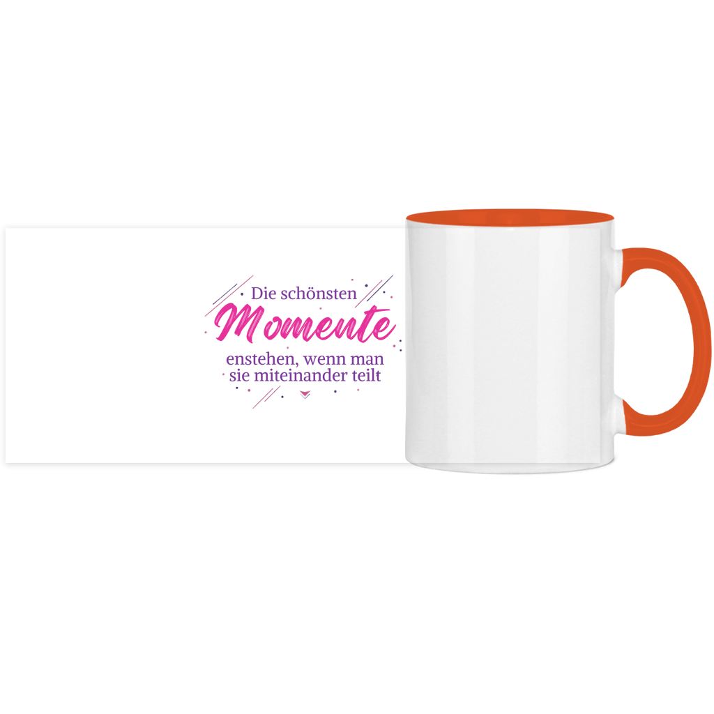 Panorama Tasse zweifarbig Die schönsten Momente enstehen, ... - Wortmelodie Moments