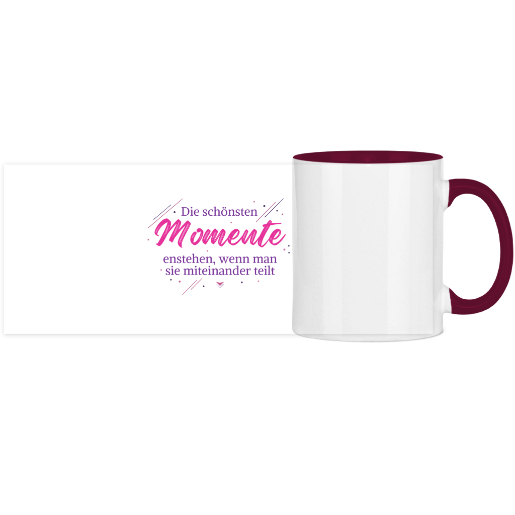 Panorama Tasse zweifarbig Die schönsten Momente enstehen, ... - Wortmelodie Moments