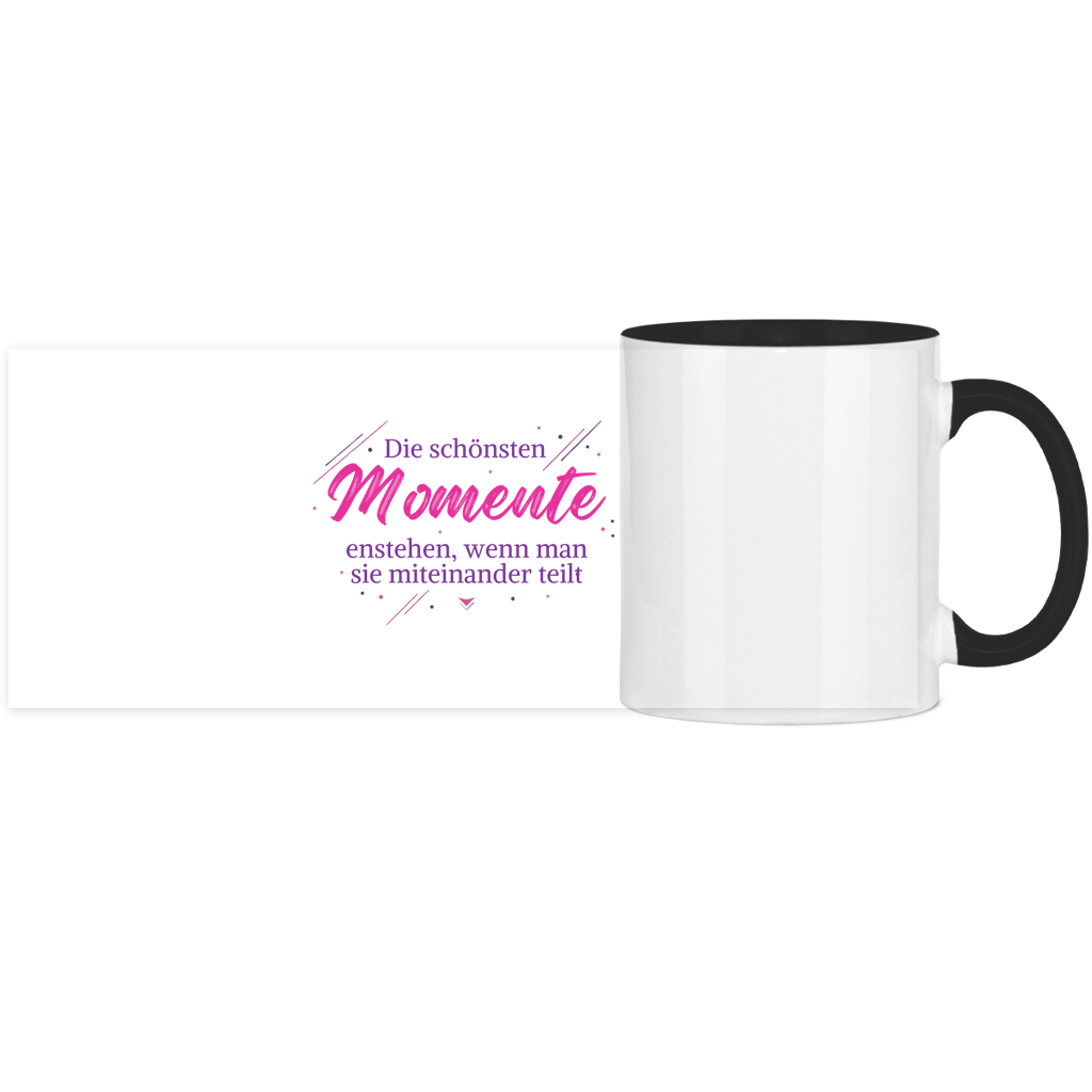 Panorama Tasse zweifarbig Die schönsten Momente enstehen, ... - Wortmelodie Moments