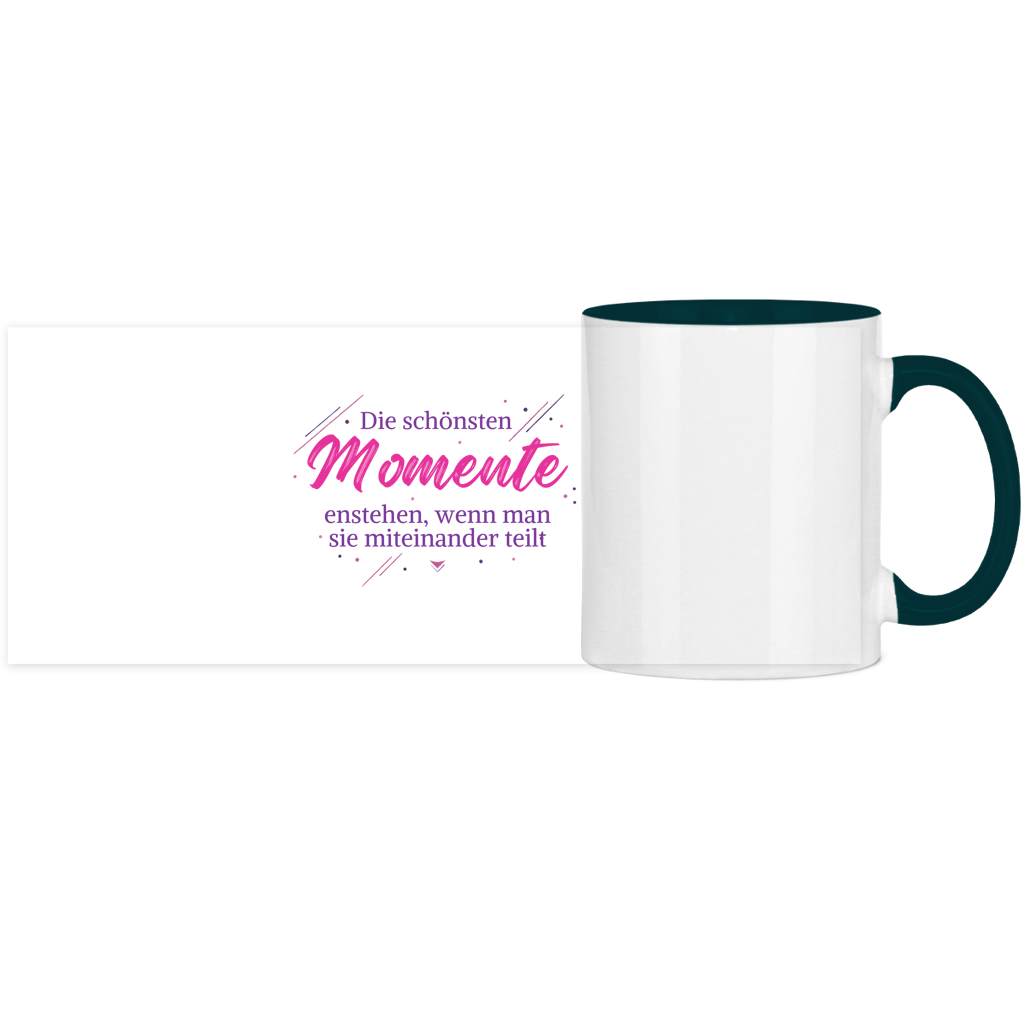 Panorama Tasse zweifarbig Die schönsten Momente enstehen, ... - Wortmelodie Moments