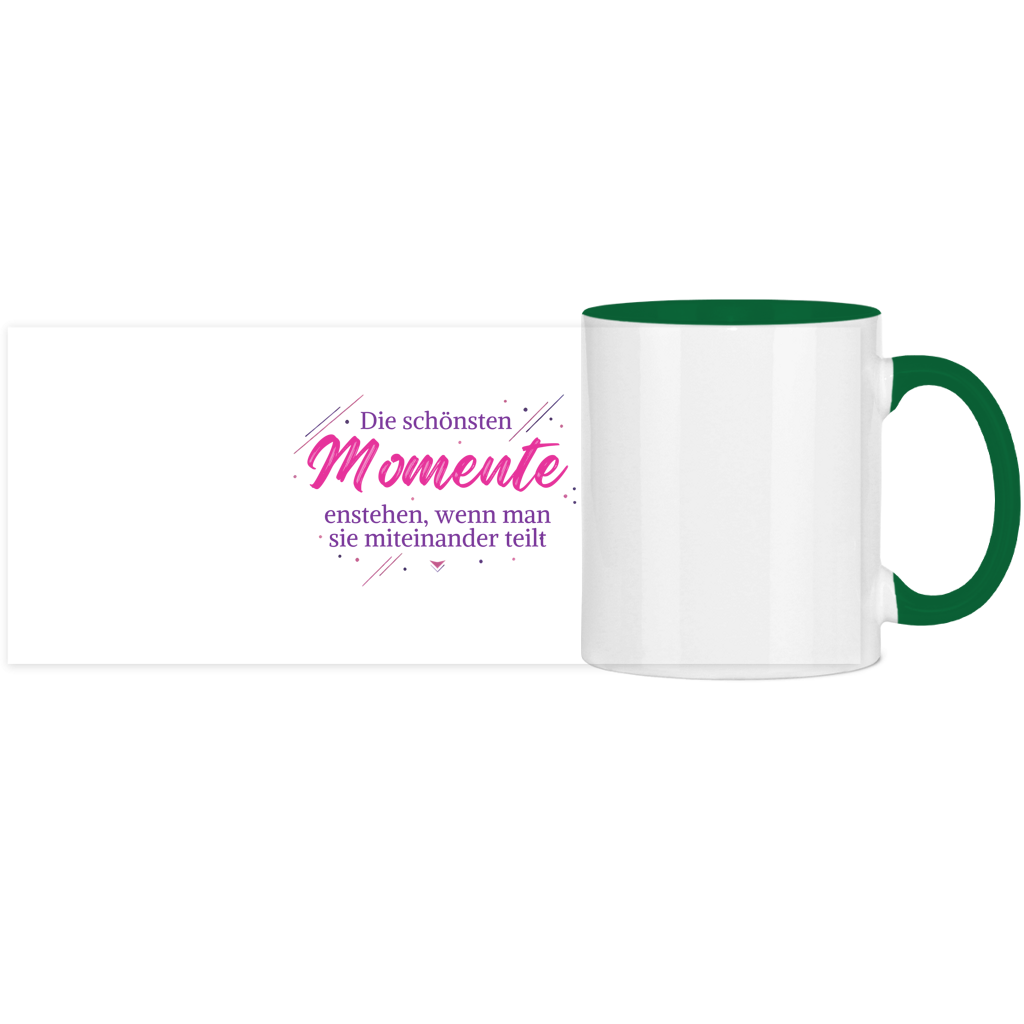 Panorama Tasse zweifarbig Die schönsten Momente enstehen, ... - Wortmelodie Moments