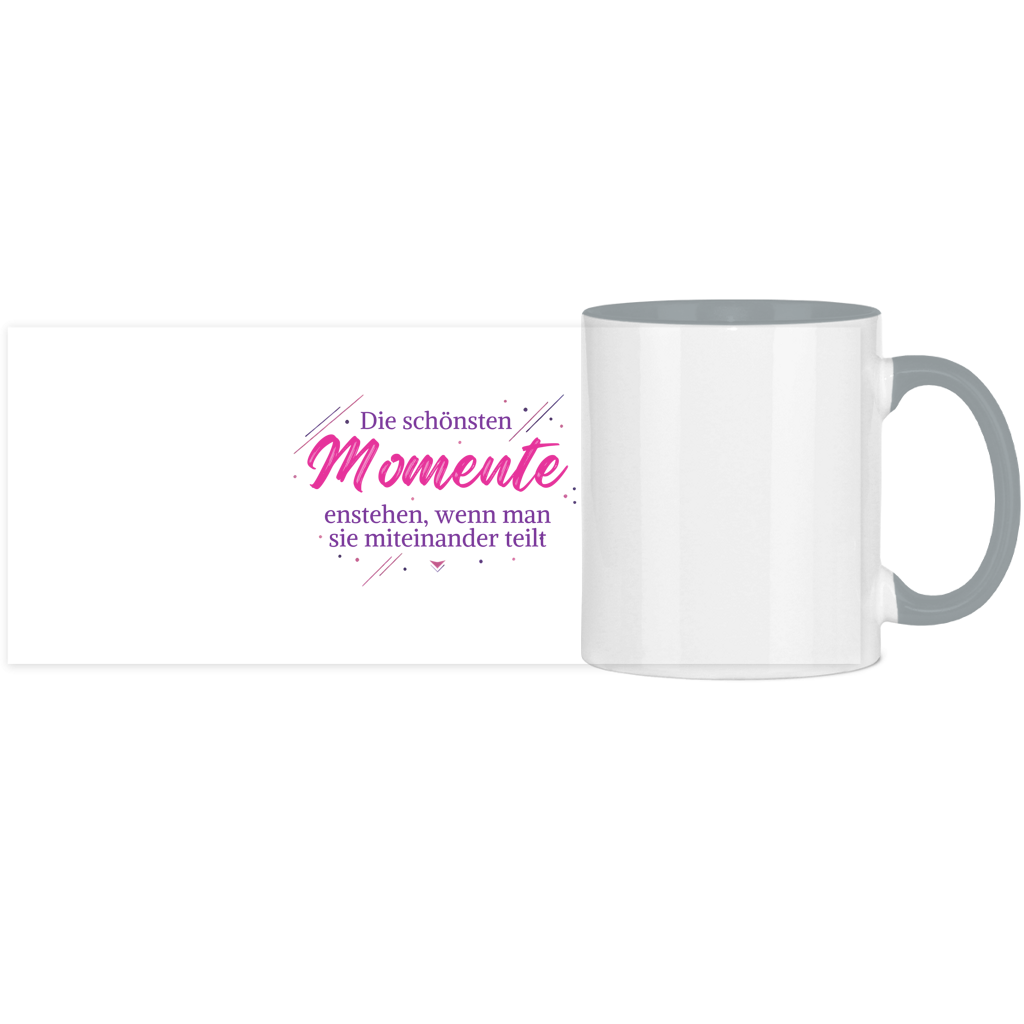 Panorama Tasse zweifarbig Die schönsten Momente enstehen, ... - Wortmelodie Moments