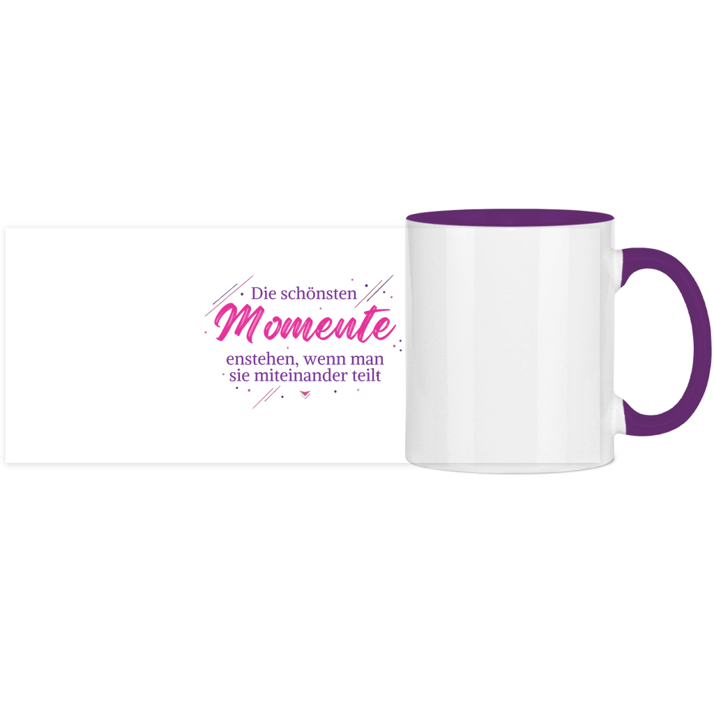 Panorama Tasse zweifarbig Die schönsten Momente enstehen, ... - Wortmelodie Moments