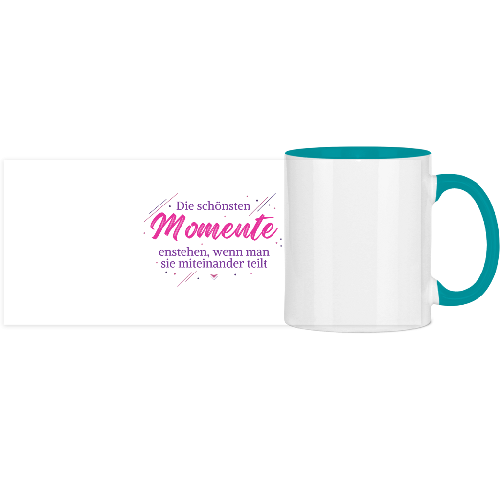 Panorama Tasse zweifarbig Die schönsten Momente enstehen, ... - Wortmelodie Moments