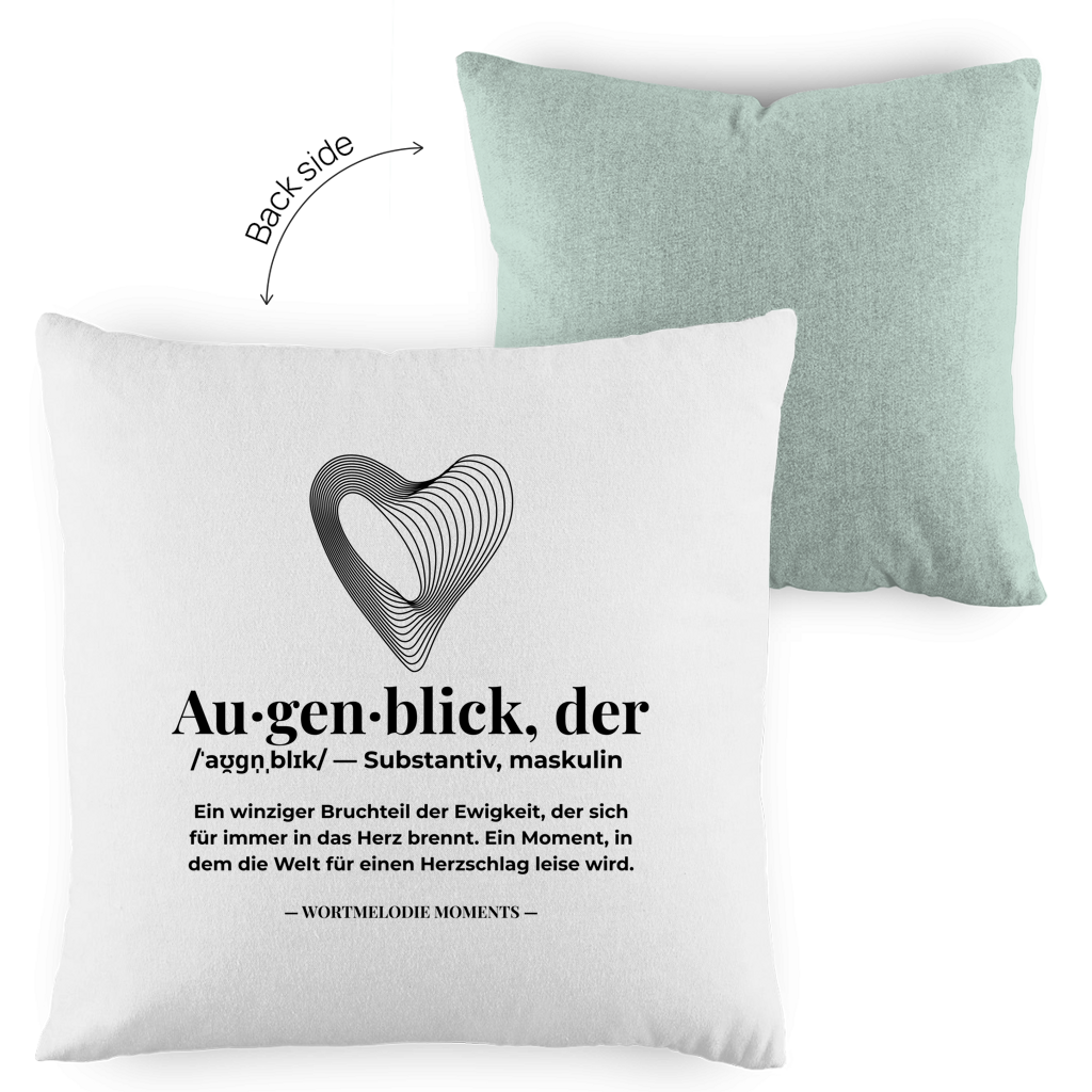 Kopfkissen zweifarbig Augenblick - Wortmelodie Moments