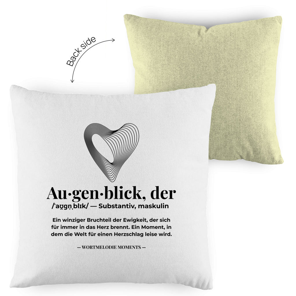 Kopfkissen zweifarbig Augenblick - Wortmelodie Moments
