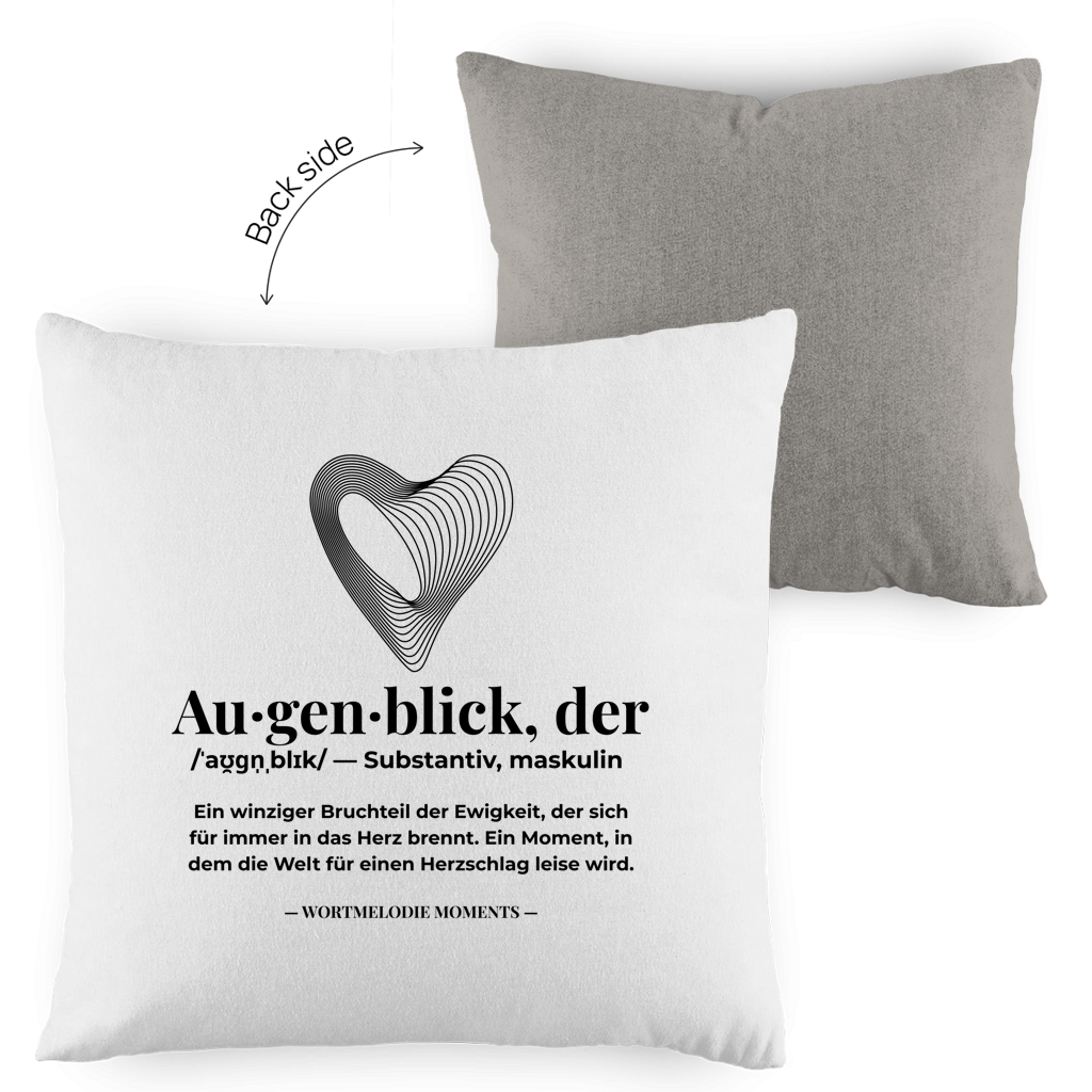 Kopfkissen zweifarbig Augenblick - Wortmelodie Moments