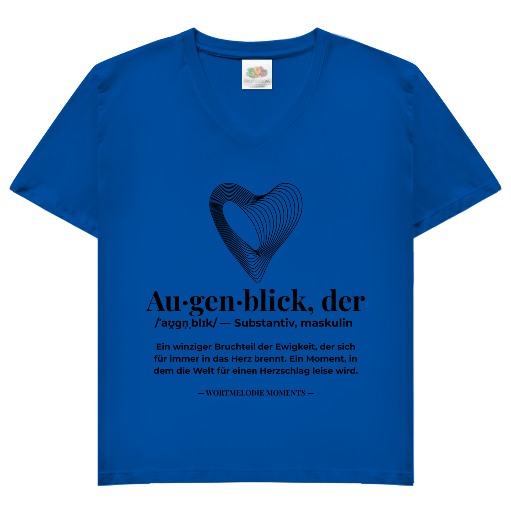 Damen Basic V-Neck T-Shirt Augenblick - Wortmelodie Moments