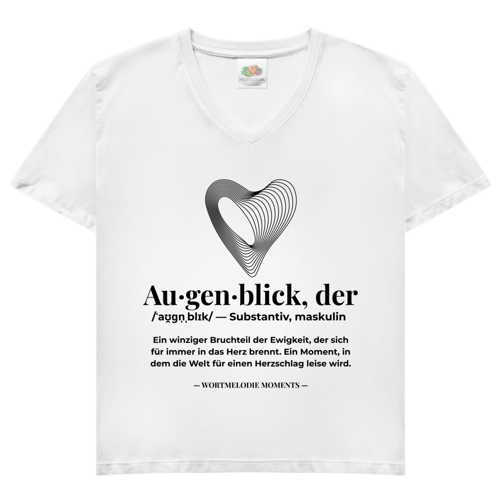 Damen Basic V-Neck T-Shirt Augenblick - Wortmelodie Moments