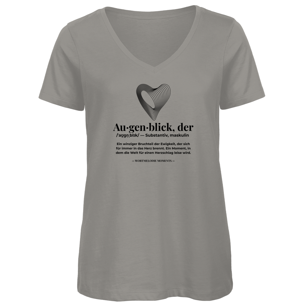 Damen Premium Bio V-Neck T-Shirt Augenblick - Wortmelodie Moments