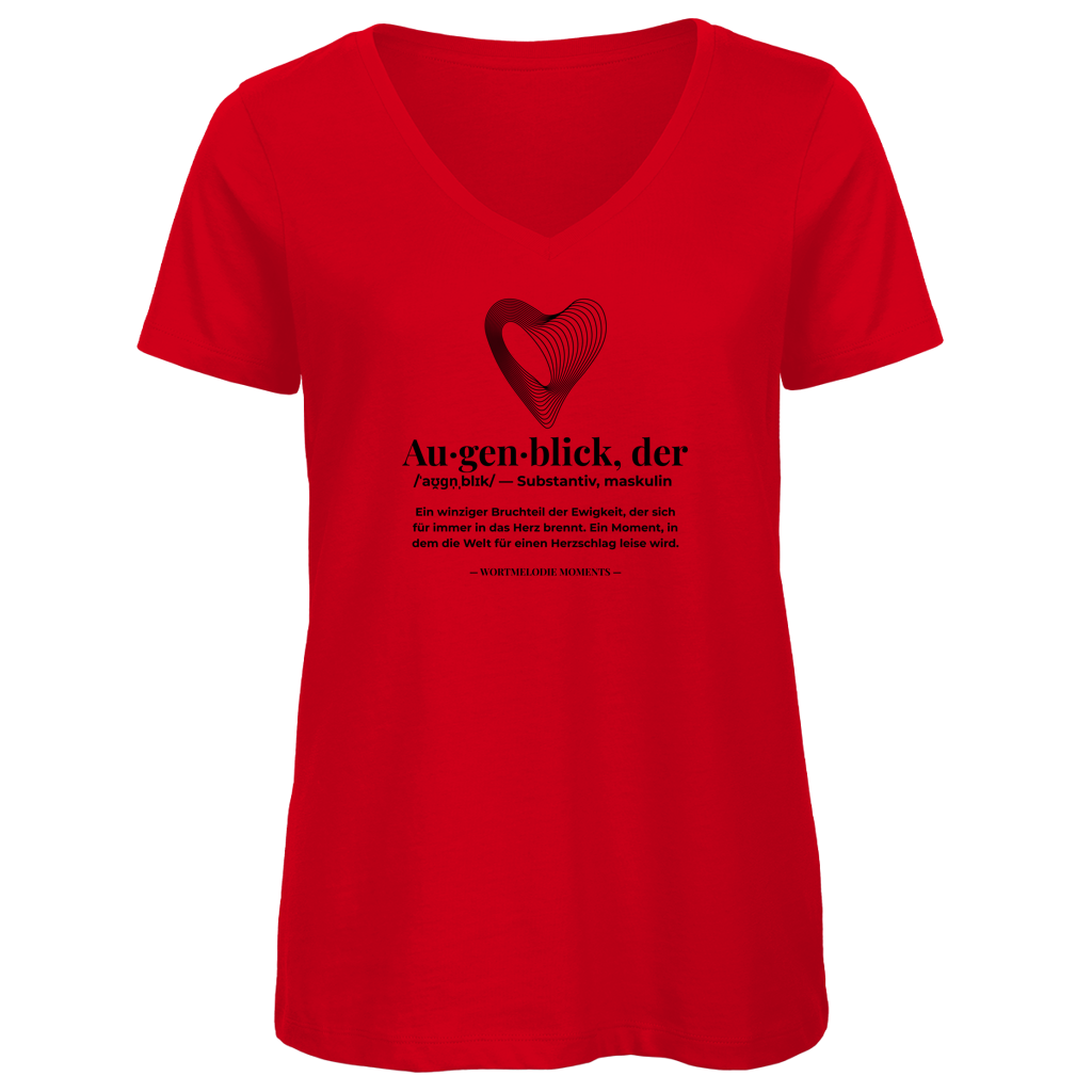 Damen Premium Bio V-Neck T-Shirt Augenblick - Wortmelodie Moments