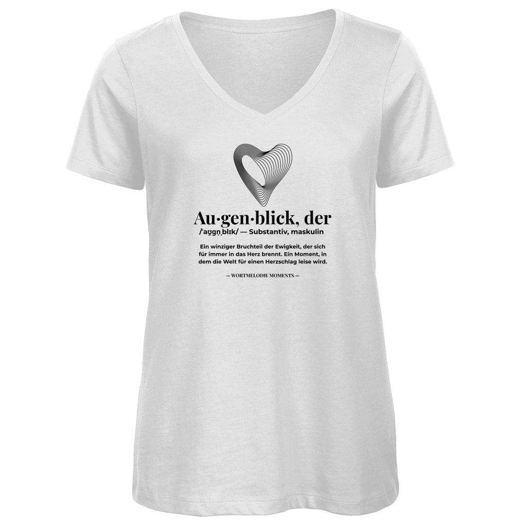 Damen Premium Bio V-Neck T-Shirt Augenblick - Wortmelodie Moments