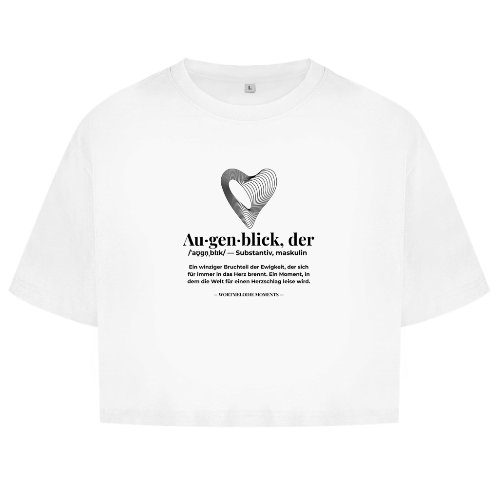 Damen Oversize Crop Top Augenblick - Wortmelodie Moments