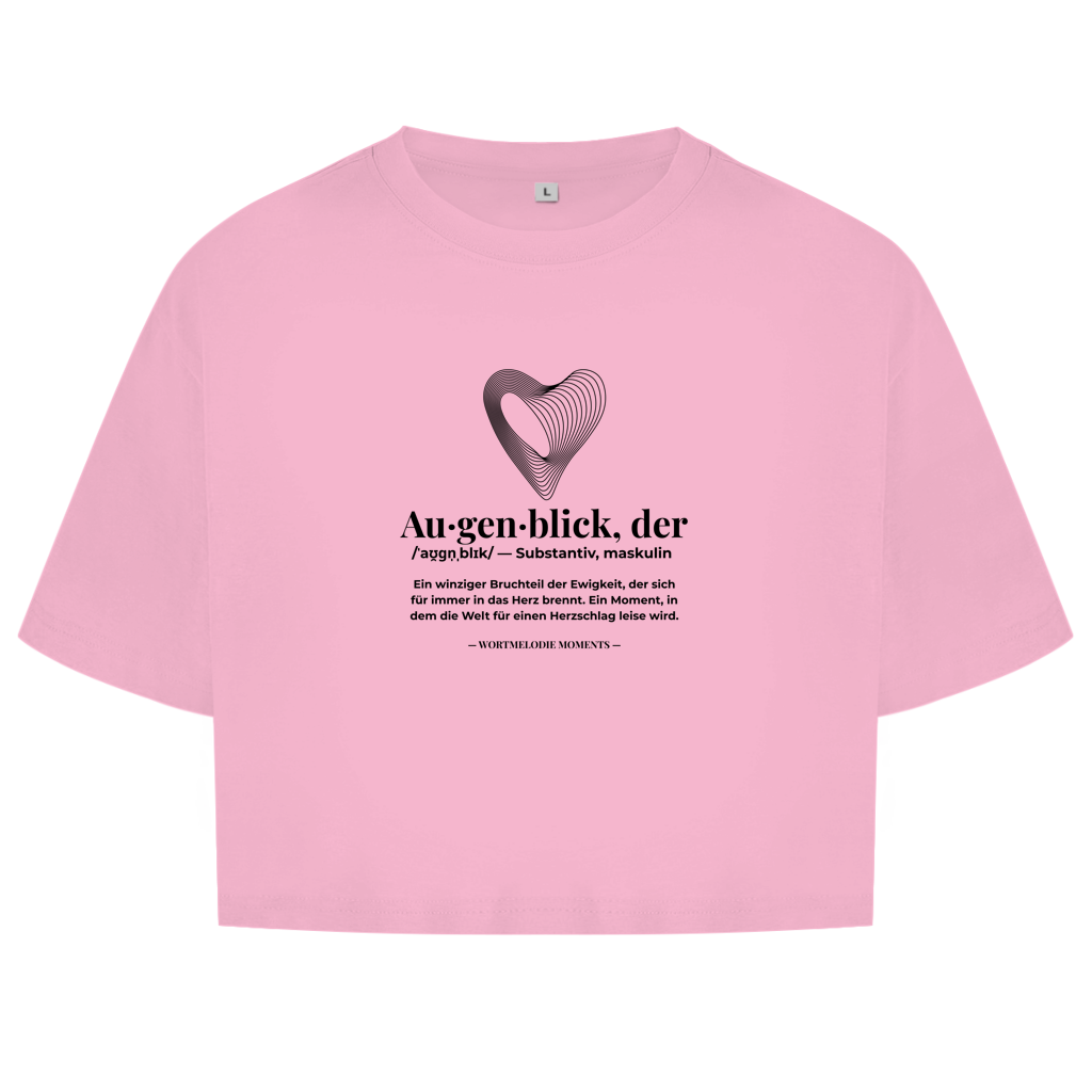 Damen Oversize Crop Top Augenblick - Wortmelodie Moments