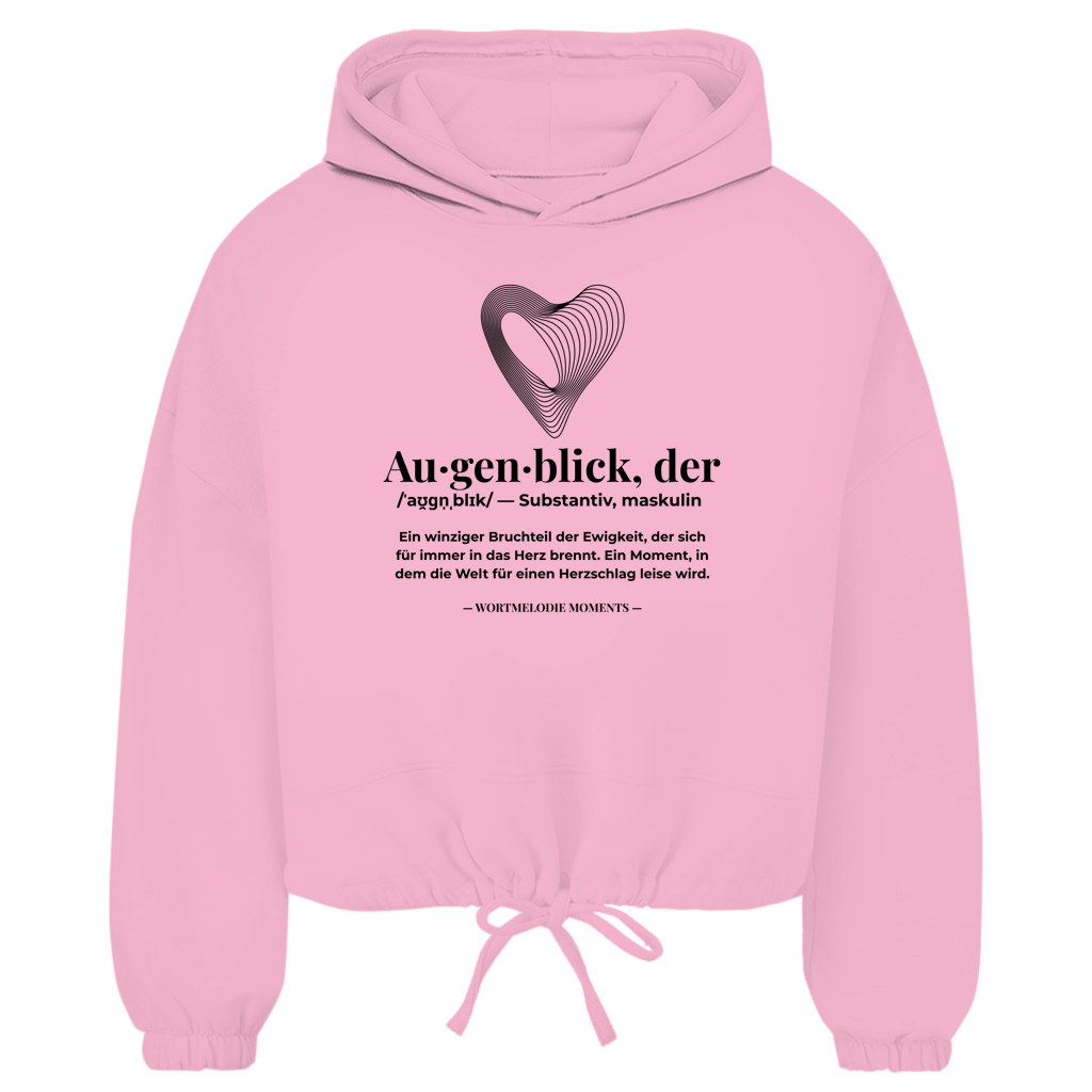 Damen Cropped Oversize Hoodie Augenblick - Wortmelodie Moments