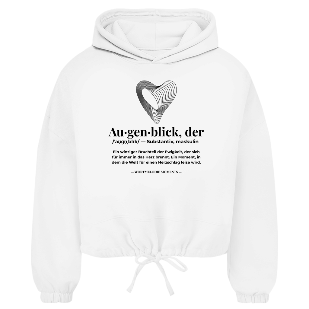 Damen Cropped Oversize Hoodie Augenblick - Wortmelodie Moments