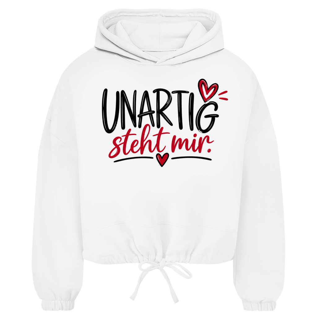 Damen Cropped Oversize Hoodie „UNARTIG steht mir“ – Lässiger Style mit Wohlfühlfaktor